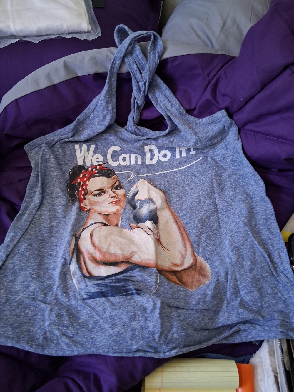 We Can Do It! Blue Women's Racerback Tank Top